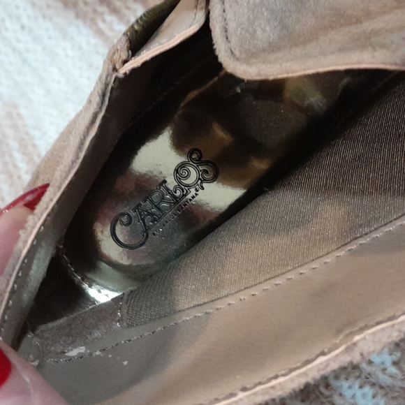 Carlos tan suede open toe booties sz 10 - Picture 5 of 5